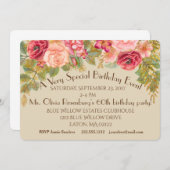 おしゃれなバラのファンシーイベント招待状 招待状 (正面/裏面)