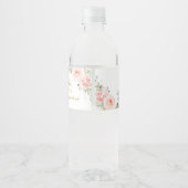 おしゃれなバラの花のハイティーパーティーガールベビーシャワー ペットボトルラベル (裏面)