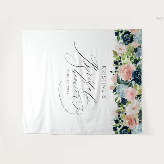 おしゃれなバラの花の ブライダルシャワー タペストリー (正面(横))