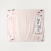 おしゃれなバラピンクとオレンジの花の写真撮影背景 タペストリー (正面(横))