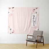 おしゃれなバラピンクとオレンジの花の写真撮影背景 タペストリー (インサイチュ(横))