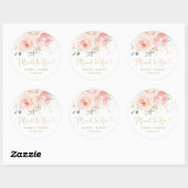 おしゃれなバラピンクの花のハニーポット  ラウンドシール (シート)