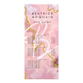 おしゃれなバラピンクゴールドグリッター大理石モノグラム ラックカード (正面)