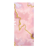 おしゃれなバラピンク ゴールドグリッター 大理石 モノグラム ラックカード (裏面)