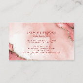 おしゃれなバラ色とゴールドの水彩 名刺 (裏面)