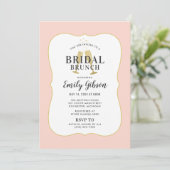 おしゃれなバラ色のゴールドの結婚式前のお茶会 招待状 (スタンド正面)