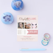 おしゃれなバラ色の美容院プロモーション チラシ (シングル)