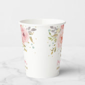 おしゃれなバラ色の花のベビーシャワー・誕生日パーティー 紙コップ (左)