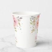 おしゃれなバラ色の花のベビーシャワー・誕生日パーティー 紙コップ (右)