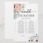 おしゃれなバラ色の「どっちが好き？」結婚前のお祝いゲーム (正面/裏面)