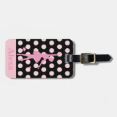 おしゃれなバレリーナの水玉模様 ラゲッジタグ (正面横)
