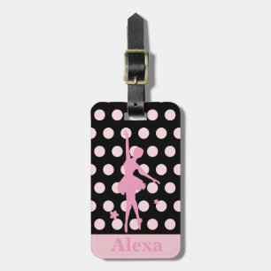 おしゃれなバレリーナの水玉模様 ラゲッジタグ