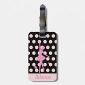 おしゃれなバレリーナの水玉模様 ラゲッジタグ (裏面縦)