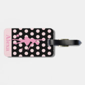 おしゃれなバレリーナの水玉模様 ラゲッジタグ (裏面横)