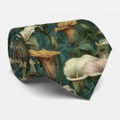 おしゃれなバレンタインギフト メンズ カラー リリー フラワーズ ネクタイ (ロール)