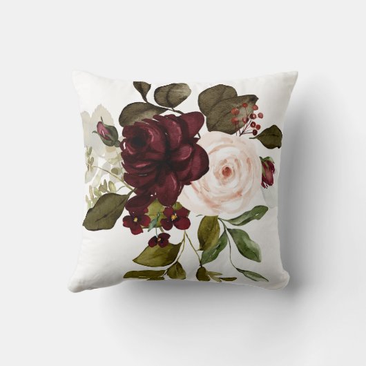 おしゃれなバーガンディの花 クッション (裏面)