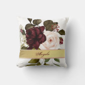 おしゃれなバーガンディの花 クッション (正面)