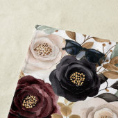 おしゃれなバーガンディクリームフラワープリント ビーチタオル (インサイチュ)