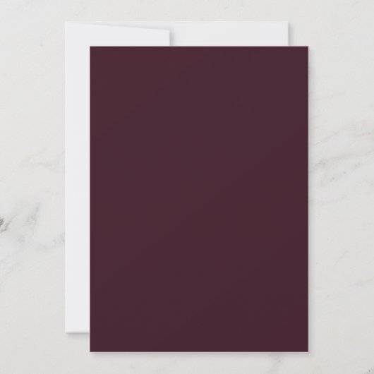 おしゃれなバーガンディゴールドグリッタータイポグラフィーウェディング 招待状 (裏面)