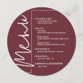 おしゃれなバーガンディ ラウンド メニュー (正面)