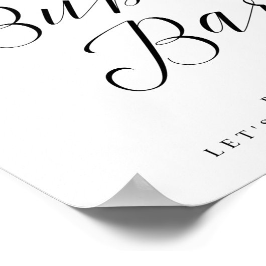 おしゃれなバーチェック ウェディングシャワーまたは結婚式の看板 ポスター (角)