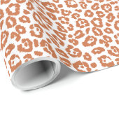 おしゃれなバーントオレンジのヒョウ柄プリント ラッピングペーパー (ロールコーナー)