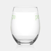 おしゃれなパイナップルスターズ グリーンイエロー 個人名入り ステムなしワイングラス (左)