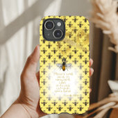 おしゃれなパステルイエローゴールドビーグリッドビーブルクイーンビー Case-Mate iPhoneケース