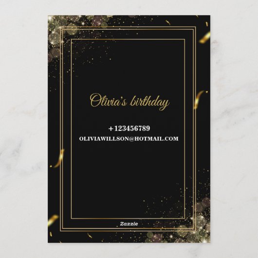 おしゃれなパステルカラーの誕生日招待状 - モダンでスタイリッシュなカード 招待状 (裏面)