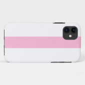 おしゃれなパステルピンクの縦ストライプの白背景 Case-Mate iPhoneケース (裏面(横))