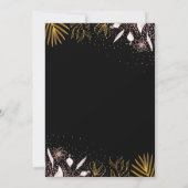 おしゃれなパステルピンクゴールドフラワーのRN看護師卒業 招待状 (裏面)