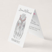 おしゃれなパステルヘアスタイリストの編み込みヘアスタイルの花 名刺 (正面)