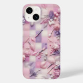 おしゃれなパステルメイクとフラワーのスマホケース - ピンクソフト Case-Mate iPhoneケース (裏面)
