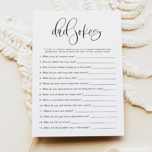 おしゃれなパパのジョーク 赤ちゃんのお披露目ゲーム 招待状