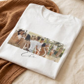 おしゃれなパパ時代の家族写真コラージュ 父の日ギフト Tシャツ