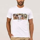 おしゃれなパパ時代の家族写真コラージュ 父の日ギフト Tシャツ (正面)