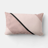 おしゃれなパリピンクのポルカドット 黒いリボンと名前 ランバークッション (裏面)