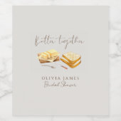 おしゃれなパンとバターの結婚前お披露目パーティー ワインラベル (シングルラベル)