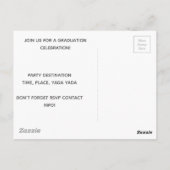 おしゃれなパンツの面白い卒業パーティーの招待状 ポストカード (裏面)