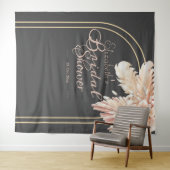 おしゃれなパンパス草の水彩画 ブライダルシャワーの装飾 タペストリー (インサイチュ(横))