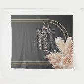 おしゃれなパンパス草の水彩画 ブライダルシャワーの装飾 タペストリー (正面(横))