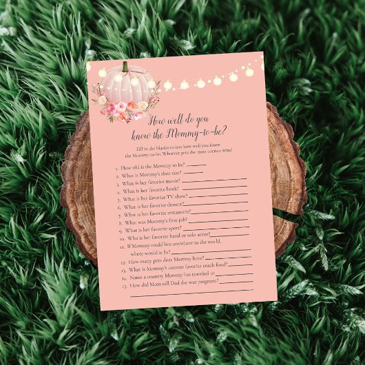 おしゃれなパンプキン ママが一番知っている 赤ちゃんのお披露目ゲーム 招待状