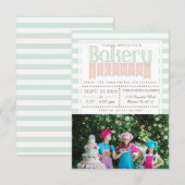 おしゃれなパン屋さんの誕生日 | フォト招待状 招待状 (正面/裏面)