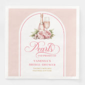 おしゃれなパーソナライズされたパールとプロセッコナプキン (正面)