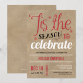 おしゃれなパーティーの招待状 ホリデーシーズン 招待状 (正面/裏面)