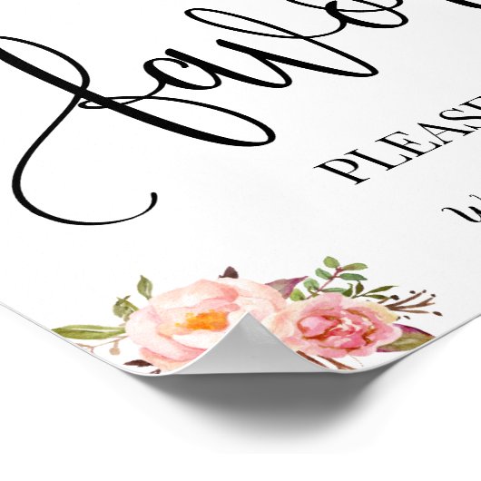 おしゃれなパーティーサイン ウェディングレセプション ボヘミアンチック ピンク ポスター (角)