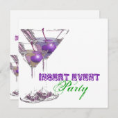 おしゃれなパーティー スタイリッシュな場面 オーダーメイド 招待状 (正面/裏面)