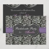 おしゃれなパープルの花嫁が最後の夜の招待状 招待状 (正面/裏面)