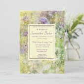 おしゃれなパープルの花柄 招待状 (スタンド正面)