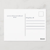 おしゃれなパープルゴールドのバット・ミツバ祭り招待状 ポストカード (裏面)